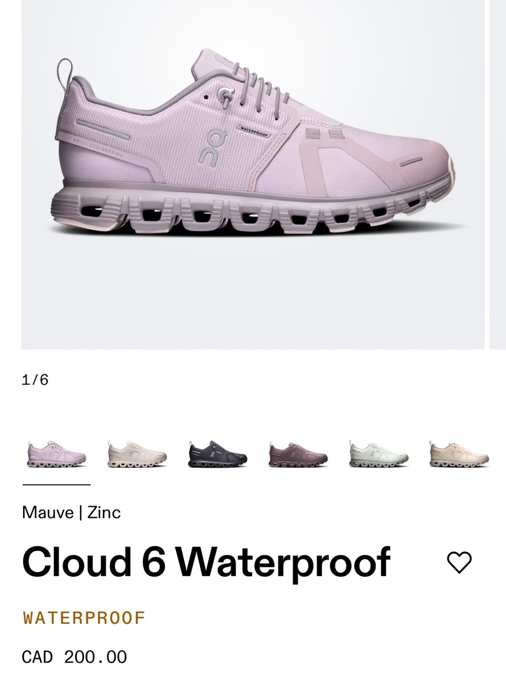 Cloud 6 Waterproof Athletic Shoes